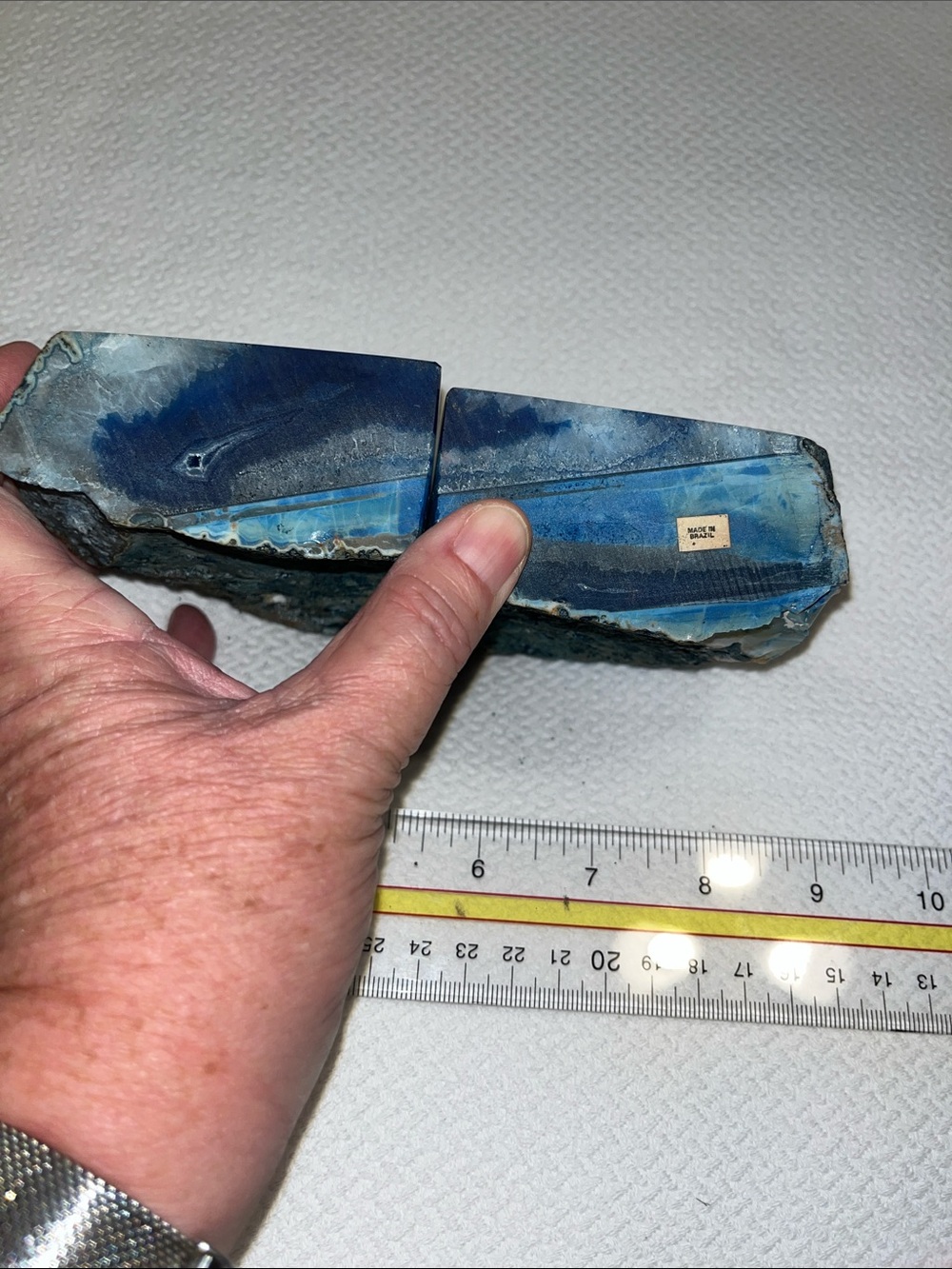 Blue Agate Geode Bookends - Picture 2 of 7